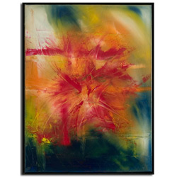 Oil painting of abstract painted flower